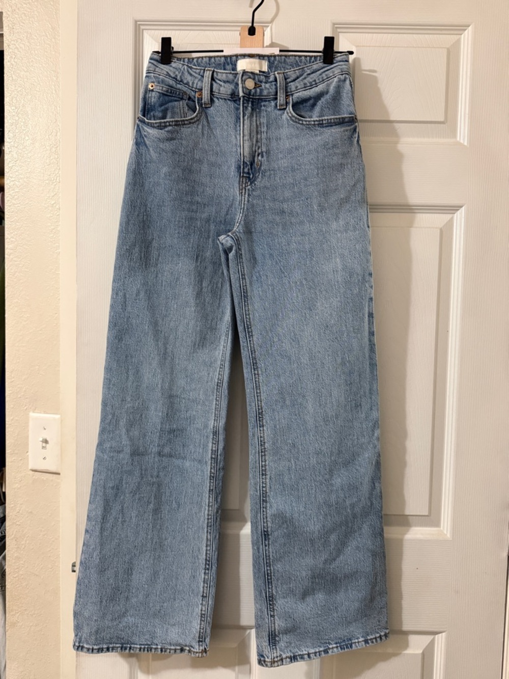 H&M Light Blue High-Rise Wide-Leg Jeans